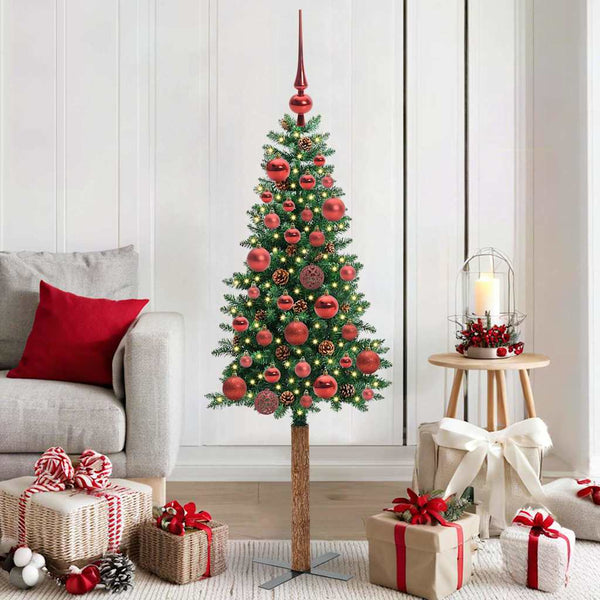 Slanke Kerstboom Pvc En Massief Dennenhout
