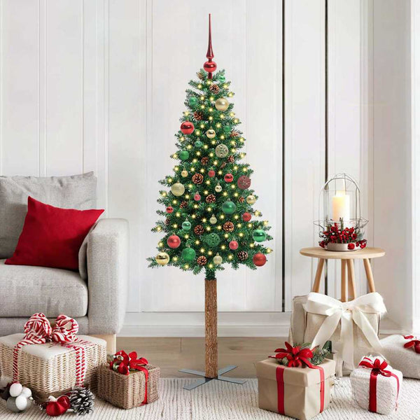 Slanke Kerstboom Pvc En Massief Dennenhout