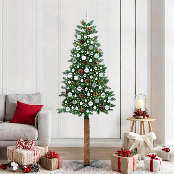 Slanke Kerstboom Pvc En Massief Dennenhout