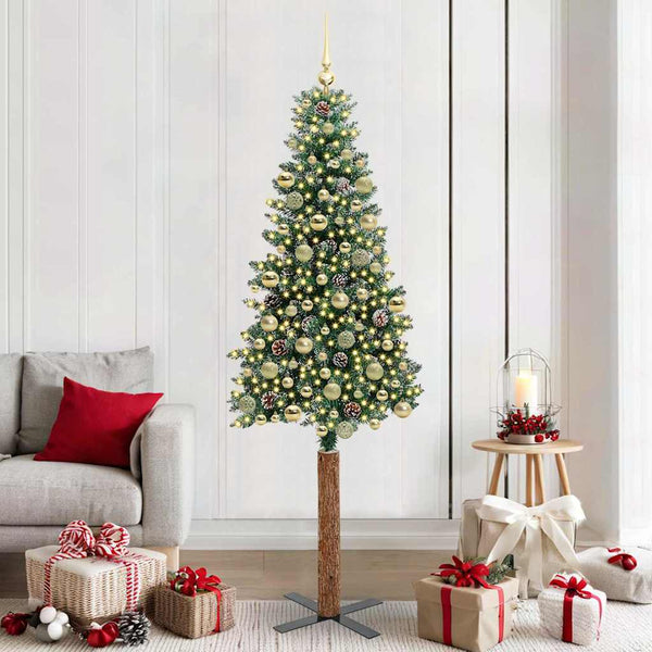 Slanke Kerstboom Pvc En Massief Dennenhout