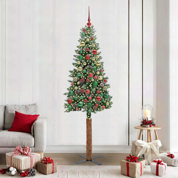Slanke Kerstboom Pvc En Massief Dennenhout