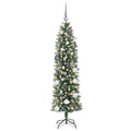 Kunstmatige Slanke Kerstboom Met 150 Led Groen