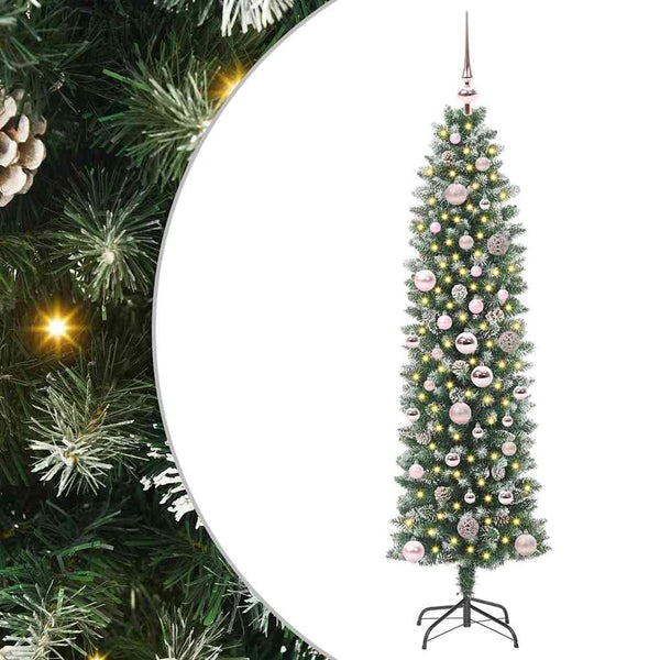 Kunstmatige Slanke Kerstboom Met 150 Led Groen