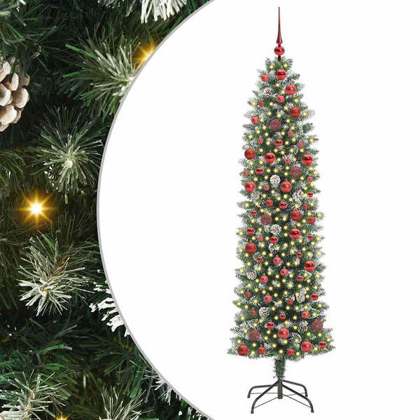 Kunstmatige Slanke Kerstboom Met 150 Led Groen