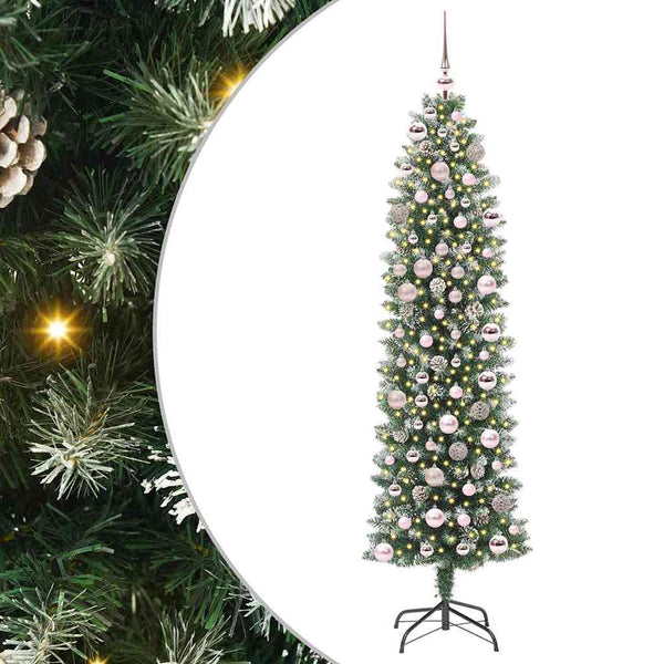 Kunstmatige Slanke Kerstboom Met 150 Led Groen