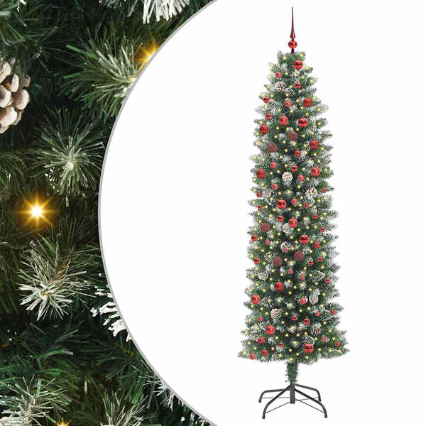 Kunstmatige Slanke Kerstboom Met 150 Led Groen