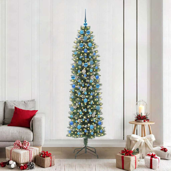 Kunstmatige Slanke Kerstboom Met 150 Led Groen
