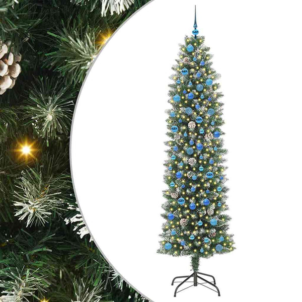 Kunstmatige Slanke Kerstboom Met 150 Led Groen