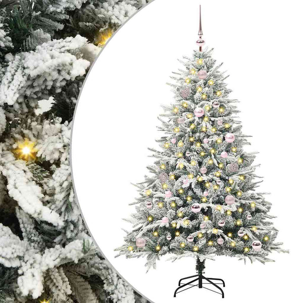 Kunstmatige Vorstverlichte Kerstboom Met Bal Set 150 Cm