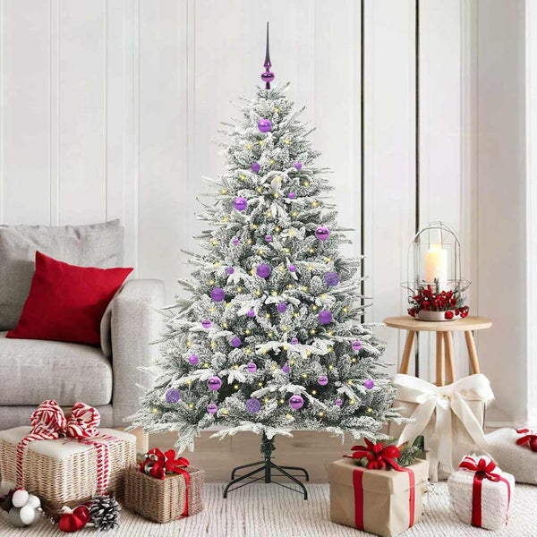 Kunstmatige Vorstverlichte Kerstboom Met Bal Set 150 Cm