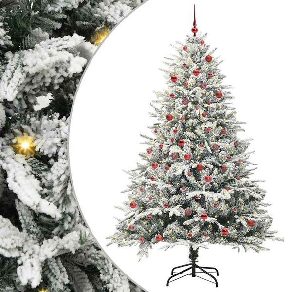 Kunstmatige Vorstverlichte Kerstboom Met Bal Set 150 Cm