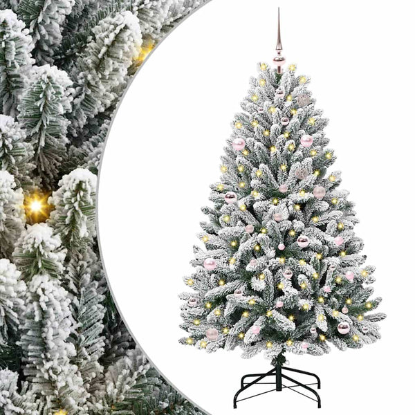 Kunstkerstboom Met 300 Led Pvc En Metaal Groen En Wit