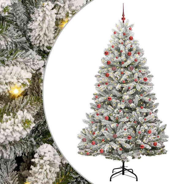 Kunstkerstboom Met 300 Led Pvc En Metaal Groen En Wit