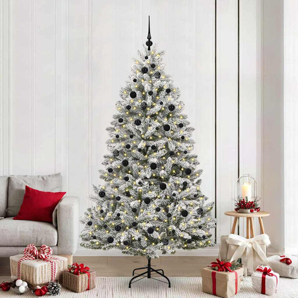 Kunstkerstboom Met 300 Led Pvc En Metaal Groen En Wit