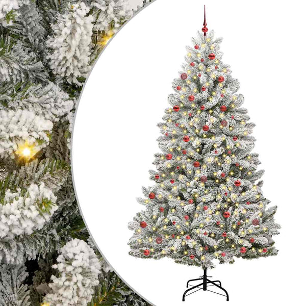 Kunstkerstboom Met 300 Led Pvc En Metaal Groen En Wit