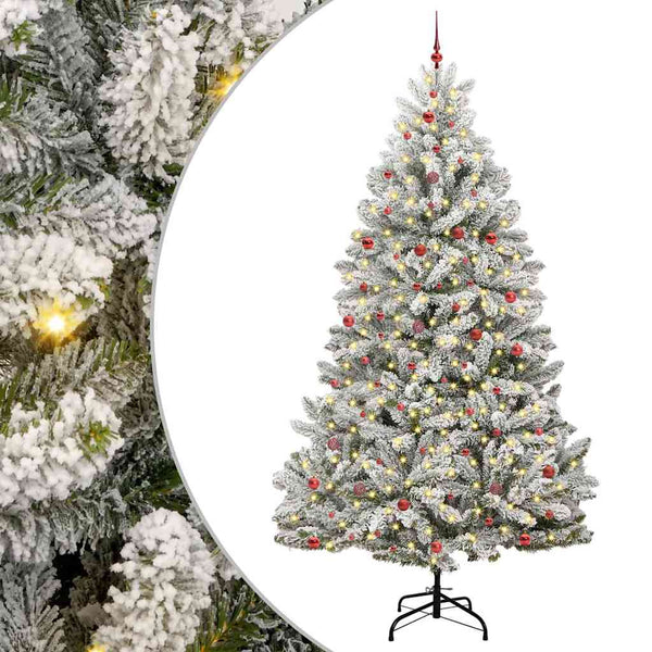 Kunstkerstboom Met 300 Led Pvc En Metaal Groen En Wit