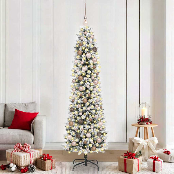 Kunstkerstboom Groen En Wit Pvc En Metaal En Plastic