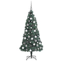 Artificial Pre-Lit Kerstboom Met Bal Set Groen 150 Cm Pet