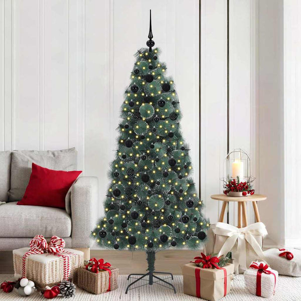 Artificial Pre-Lit Kerstboom Met Bal Set Groen 150 Cm Pet
