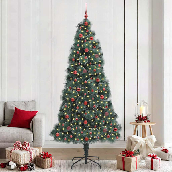 Artificial Pre-Lit Kerstboom Met Bal Set Groen 150 Cm Pet