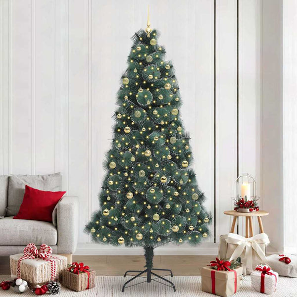 Artificial Pre-Lit Kerstboom Met Bal Set Groen 150 Cm Pet