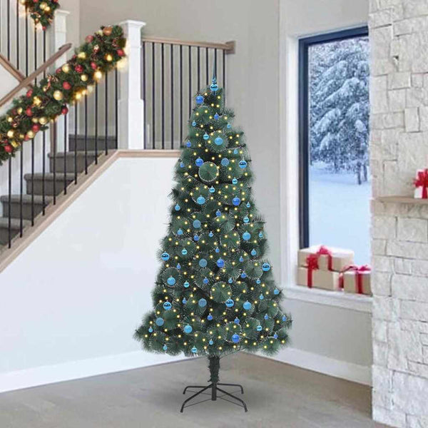 Artificial Pre-Lit Kerstboom Met Bal Set Groen 150 Cm Pet