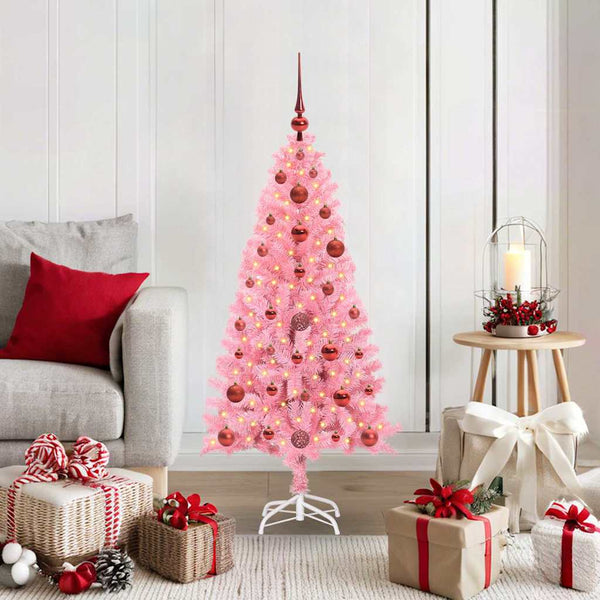 Kerstboom Met 150 Led Met Standaard Pvc Roze
