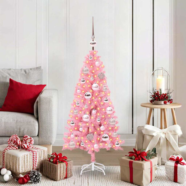 Kerstboom Met 150 Led Met Standaard Pvc Roze
