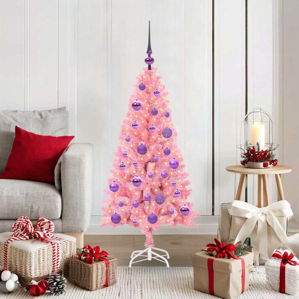 Kerstboom Met 150 Led Met Standaard Pvc Roze