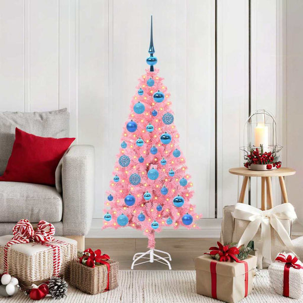 Kerstboom Met 150 Led Met Standaard Pvc Roze