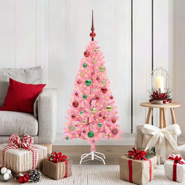 Kerstboom Met 150 Led Met Standaard Pvc Roze