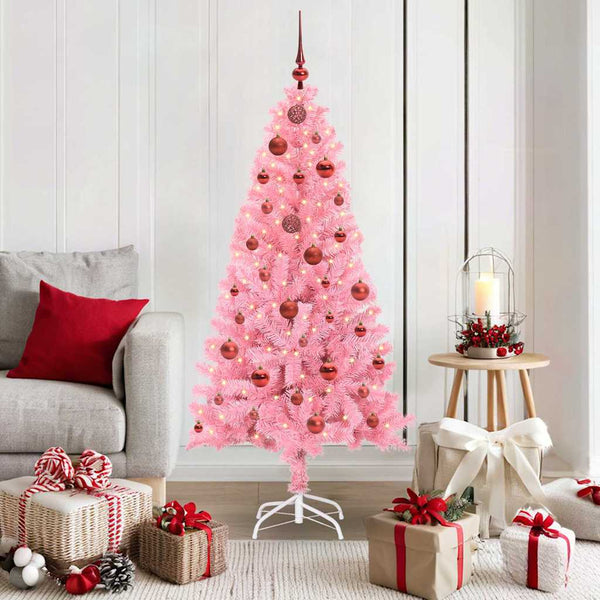 Kerstboom Met 150 Led Met Standaard Pvc Roze