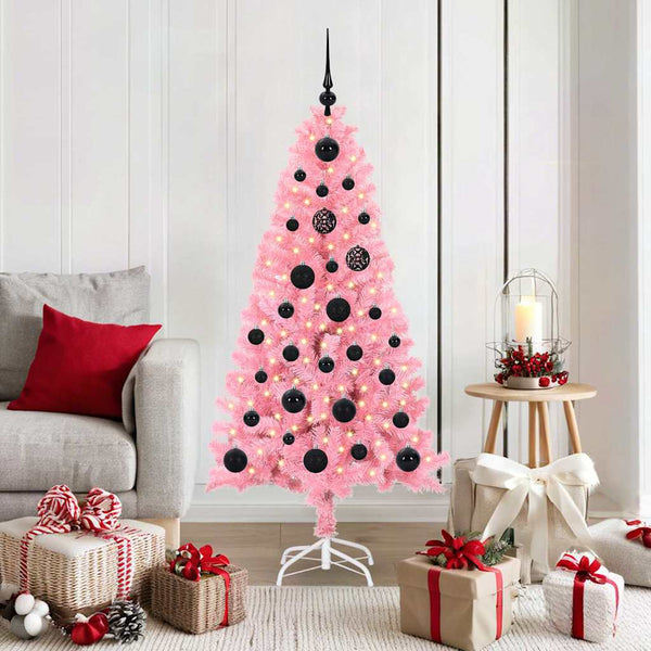 Kerstboom Met 150 Led Met Standaard Pvc Roze