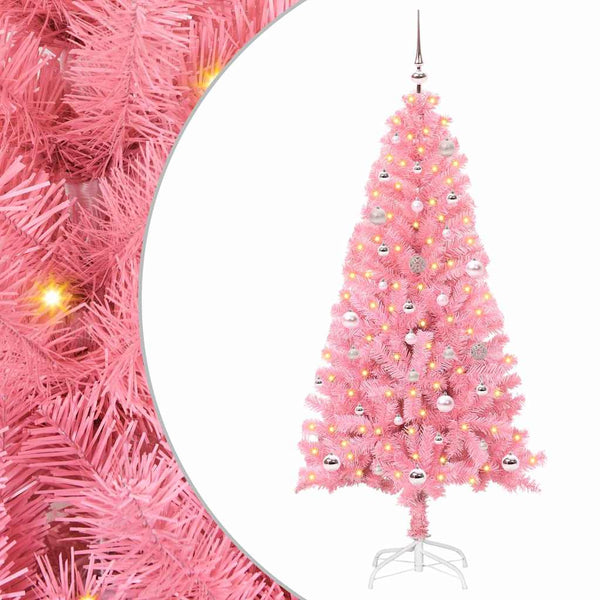 Kerstboom Met 150 Led Met Standaard Pvc Roze