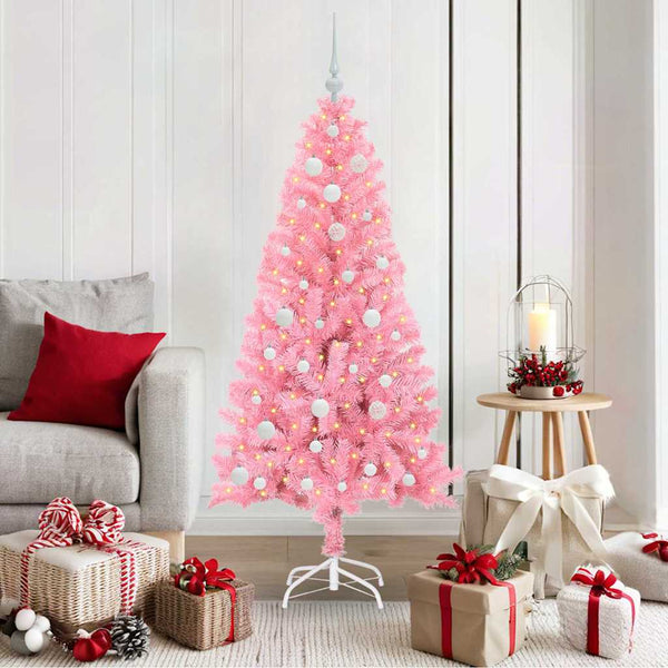Kerstboom Met 150 Led Met Standaard Pvc Roze