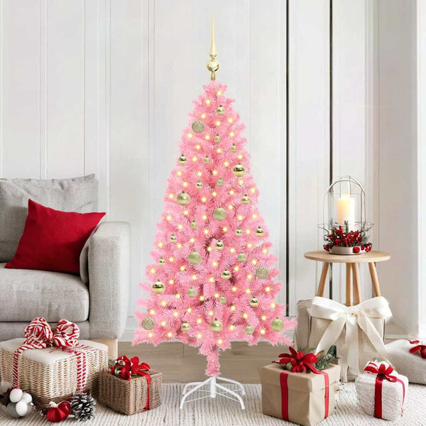 Kerstboom Met 150 Led Met Standaard Pvc Roze