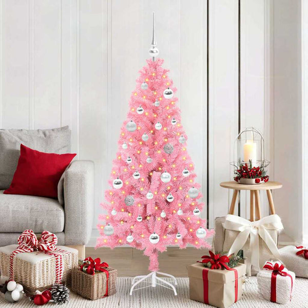 Kerstboom Met 150 Led Met Standaard Pvc Roze