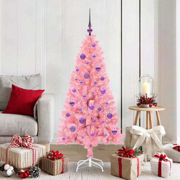 Kerstboom Met 150 Led Met Standaard Pvc Roze
