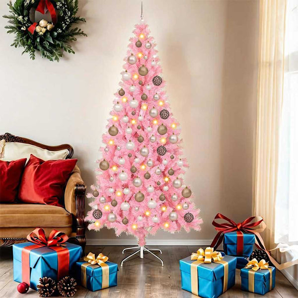 Kerstboom Met 150 Led Met Standaard Pvc Roze