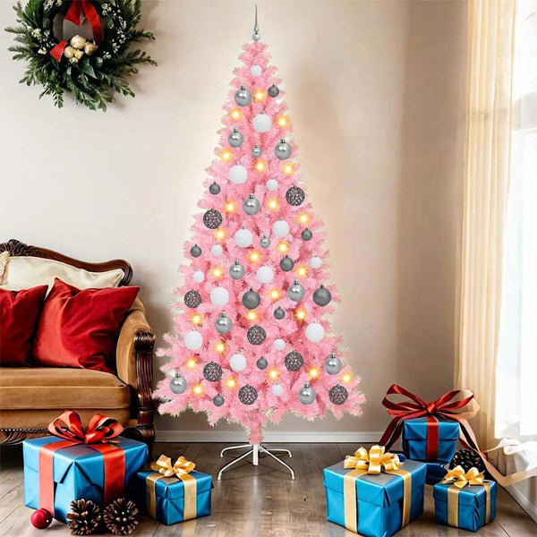 Kerstboom Met 150 Led Met Standaard Pvc Roze