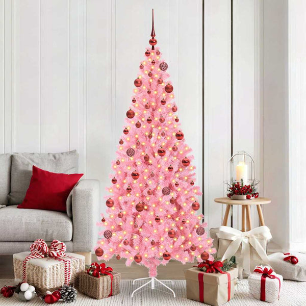 Kerstboom Met 150 Led Met Standaard Pvc Roze