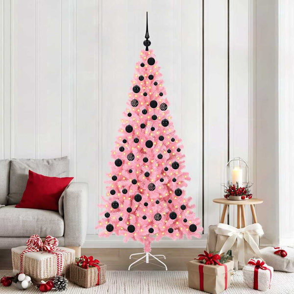 Kerstboom Met 150 Led Met Standaard Pvc Roze