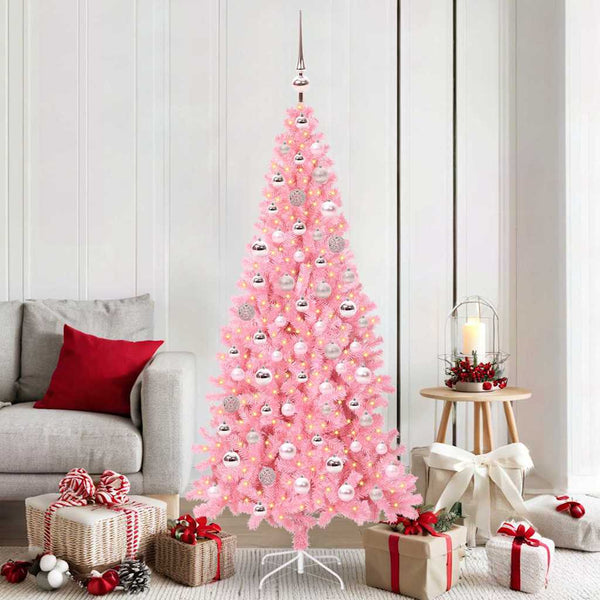Kerstboom Met 150 Led Met Standaard Pvc Roze