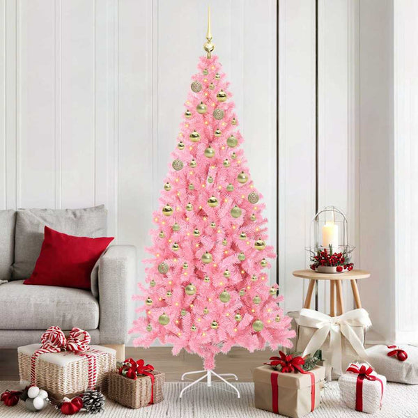Kerstboom Met 150 Led Met Standaard Pvc Roze
