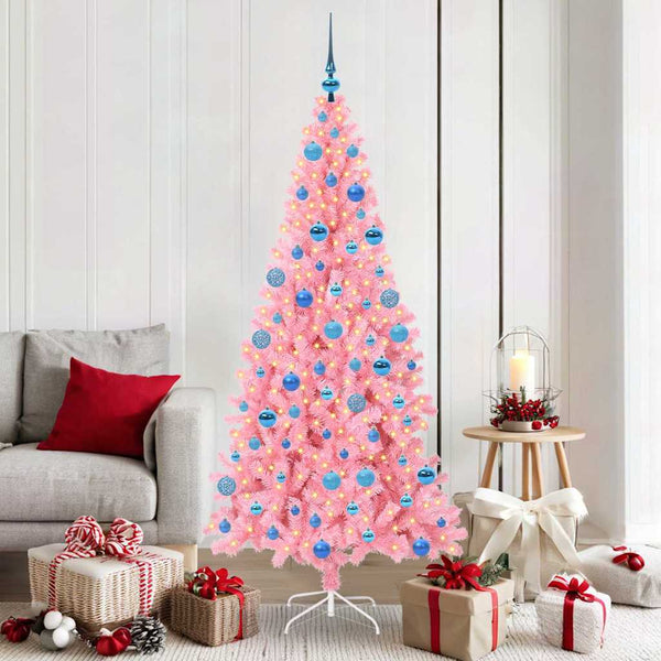Kerstboom Met 150 Led Met Standaard Pvc Roze