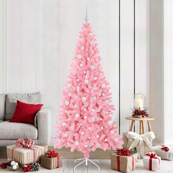 Kerstboom Met 150 Led Met Standaard Pvc Roze