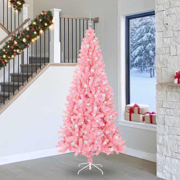 Kerstboom Met 150 Led Met Standaard Pvc Roze