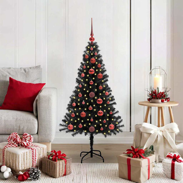 Kerstboom Met 300 Led Met Standaard Pvc Zwart