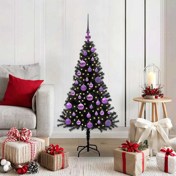 Kerstboom Met 300 Led Met Standaard Pvc Zwart