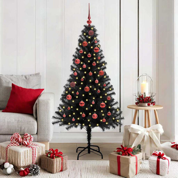 Kerstboom Met 300 Led Met Standaard Pvc Zwart
